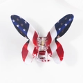 Butterfly hair claw clip featuring American flag stars and stripes pattern design - Star Stripe Variant A (D5-3-17)