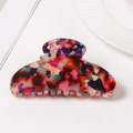 Large tortoiseshell acetate shark hair claw clip in colorful pink and purple mosaic pattern - Colorful Gradient Mosaic Style (C14-1-1)
