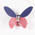 Butterfly hair claw clip featuring American flag stars and stripes pattern design - Star Stripe Variant C (D5-3-18)