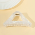 Pinza per capelli a triangolo traforata bianco perlato con molla in metallo dorato - Bianco Perla Iridescente