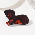 Creative Dachshund hair claw clip in reddish-brown tortoiseshell acetate finish - Dachshund Shape (D13-3-14)