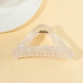 Minimalist hollow triangle hair claw clip in creamy yellow pearlescent acetate finish - Creamy Yellow Iridescent