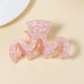 Elegante molletta per capelli in marmo rosa pallido con design ondulato da donna - Texture Ciottolo Rosa (C9-4-5)