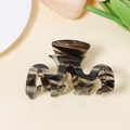 Large amber marble textured hair claw clip with elegant gloss finish for women - Amber Marble (C9-4-4)