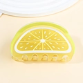 Creative lemon hair claw clip in translucent yellow acrylic for summer hairstyles - Lemon Style (D6-2-8)