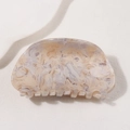 Elegant oval hair claw clip with cream and purple marble texture for chic styling - Cream Purple Marble (C6-1-26)