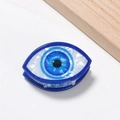 Molla per capelli Evil Eye blu e bianca con elegante texture in acetato perlato - Malocchio A (D8-2-19)