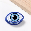 Elegante pinza per capelli occhio di Allah in acetato marmorizzato blu e bianco - Malocchio B (D8-2-23)