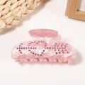 Pinza per capelli rosa effetto marmo con motivo a cuore e freccia di cristalli - Stile Cuore Freccia Marmorizzato Rosa Pesca (C3-1-23)