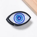 Pinza per capelli con occhio greco blu e trama marmorizzata in acrilico bicolore - Malocchio C (D8-2-22)