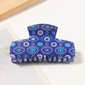 Pince à cheveux rectangulaire bleu marine avec motif œil bleu pour cheveux longs - Mauvais Œil Bleu Profond