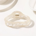 Elegante pinza per capelli cava color bianco crema perlato con finitura lucida - Bianco Sporco