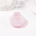 Elegant shell-shaped hair claw clip in iridescent pearl pink with pearl embellishments - Shell Pearl Style / Ethereal Purple