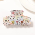 Cute acrylic shark hair claw clip featuring colorful cartoon cat patterns for women - Milky Cat Style (D18-3-14)