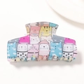 Grande pince à cheveux mignonne avec motifs chats colorés aux tons pastel de macaron - Style de Chat Étoilé (D18-3-16)