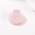 Pink shell hair claw clip with iridescent pearl finish and small pearl embellishments - Shell Pearl Style / Cream Pink