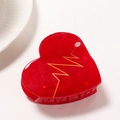 Pinza per capelli a cuore rosso con motivo a zigzag dorato ed effetto glitter - Forma a cuore (C19-1-19)