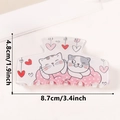 Pinza per capelli rosa con gattini dei cartoni animati che dormono su cuscino a pois - Stile Budino e Gelatina