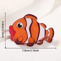 Lebhafte orangefarbene Clownfisch-Haarklammer mit schwarz-weißen Streifen aus PVC - Clownfisch Stil / Clownfisch (D6-3-15)
