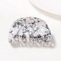 Pince à cheveux élégante en acétate avec motif marbre blanc pour coiffures chic - Marbre Noir et Blanc