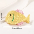 Pinza para el pelo con forma de pez amarillo y rosa con acabado perlado 7,9 cm - Estilo Cirujano Amarillo