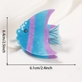 Blau-lila tropische Fische Haarklammer aus glänzendem PVC-Material für Damen Frisuren - Skalar-Stil / Skalar (D6-3-12)