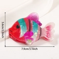 Pinza para el pelo de pez tropical en rojo y verde menta con medidas 7,9 cm y 5,6 cm - Estilo Hada Arcoíris