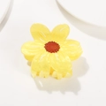 Mini molletta per capelli a girasole giallo con centro marrone e chiusura a molla - Giallo mais