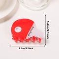 Red ping pong paddle hair claw clip with smiley face and size measurements - Ping Pong Paddle Style (Red) / 8.1cm x 5.4cm