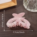 Haarklammer mit rosa Marmormuster und Schmetterlingsform aus Acetat, Länge 7,7 cm - Kirschblütenrosa