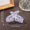 Violetter und weißer Marmor-Schmetterling-Haarclip mit 7,7 cm Länge und eleganter Acetat-Optik - Flieder