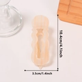 Pinza para el pelo ondulada rosa traslúcida con textura y largo de 10,4 cm - Caqui