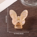 Translucent cream butterfly hair claw clip with pearlescent finish and gold spring - Mocha Mousse
