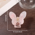 Pince à cheveux papillon rose marbré avec ressort doré, taille 6,1 cm x 5 cm - Rose Scintillant