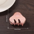 Pearly peach pink hair claw clip with gold glitter details and dimensions 5.6cm by 4.1cm - Retro Pink