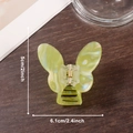 Elegant butterfly hair claw clip with light green marble texture, size 6.1cm x 5cm - Spring Water Green