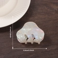 Parelmoer witte minimalistische haarklem voor dames, maat 5,6 cm bij 4,1 cm - Irisederend Wit