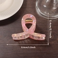 Pinza per capelli rosa iridescente effetto marmo con misure di 8,4cm x 5,4cm - Mela Rossa