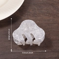 White marble pattern acetate small hair claw clip for women, size 5.6cm long - Frost White
