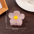 Molla per capelli a fiore rosa pastello con centro giallo e misura di 5,8 cm - 5.8cm / Viola Tramonto (C15-2-3)