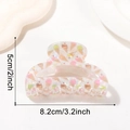 Haarklammer mit Eiscreme-Muster aus Acetat, 8,2 cm lang mit elegantem Perlmutt-Glanz - Eiscreme