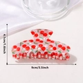 Pinza per capelli con stampa ciliegia bianco perlato con dimensioni di 9cm di larghezza - Ciliegia Lanterna Rossa (C8-3-15) / 9cm