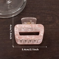 Rosa Haarklammer mit Marmormuster für Damen, quadratisches Design, 5,4 cm x 4 cm groß - Rosenholzrosa