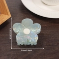 Pinza per capelli a fiore in PVC pastorale azzurro cangiante per acconciatura - 5.8cm / Blu Acqua (C15-2-7)