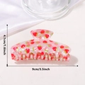 Grande pince à cheveux avec motif fraise rouge et finition brillante longueur 9cm - Fraise Pomelo Rouge (C8-3-16) / 9cm