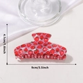 Pinza per capelli rosa con motivo a fragola realistica da 9 cm per donna - Fragola Viso Rosso (C8-3-14) / 9cm