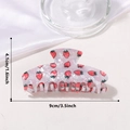 Pinza per capelli bianca traslucida con motivi a fragola e misura indicata di 9cm - Fragola Angelo Bianco (C8-3-19) / 9cm