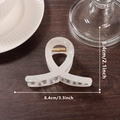 Elegant 8.4cm pearl white acetate hair claw clip with marble texture for women - Shell White