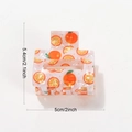 Translucent rectangle hair claw clip with orange fruit pattern and 5cm size detail - 5cm / Orange