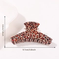 Pince à cheveux motif léopard classique rouge et marron, dimensions 9,7 cm x 4,6 cm - Imprimé Léopard Kaki